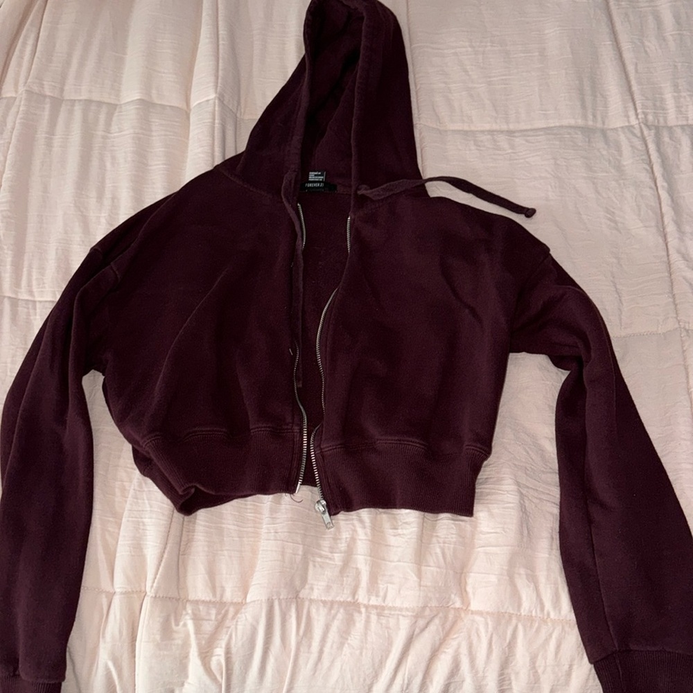 Forever 21 Zip up Cropped hoodie